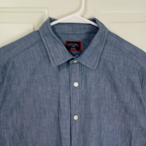 Untuckit Shirt Large Mens Gravner Regular Fit Long Sleeve Chambray  100% Cotton - Picture 3 of 10